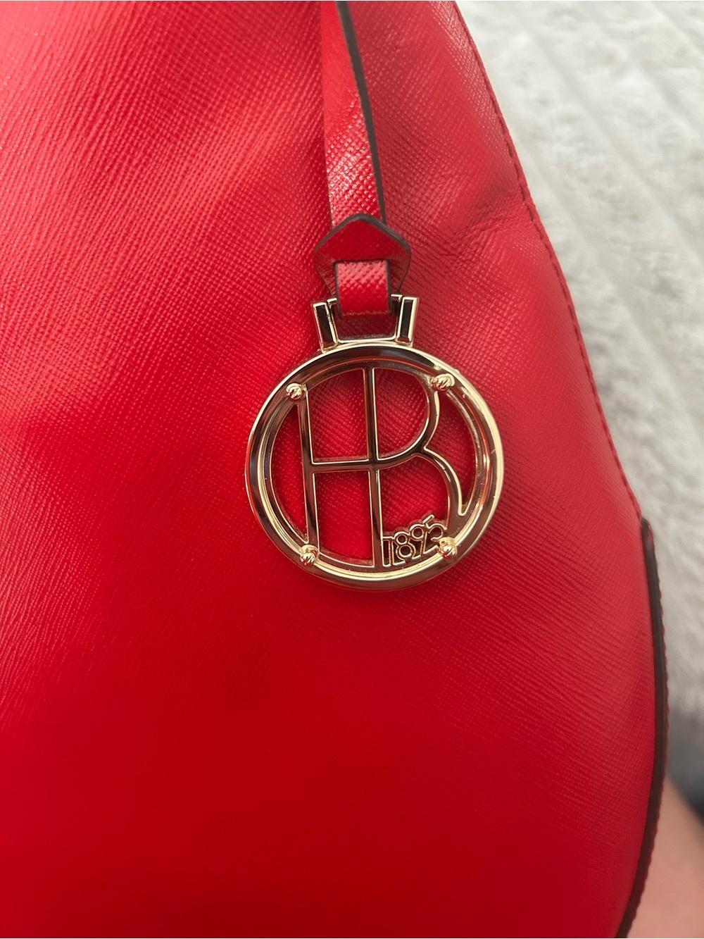 henri bendel Red Leather Hobo with Striped Shoulder Strap - Picture 5 of 5